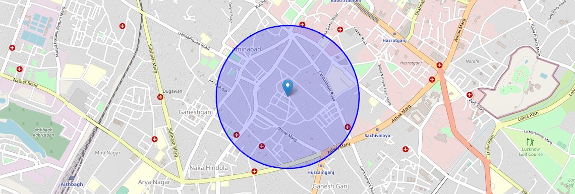 Location Map of Ghasyari Mandi, Lucknow