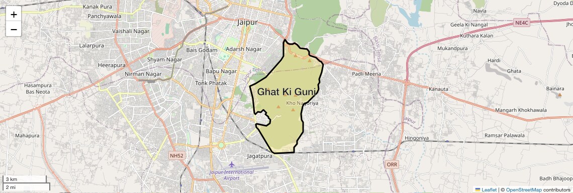 Location Map of Ghat Ki Guni, Jaipur