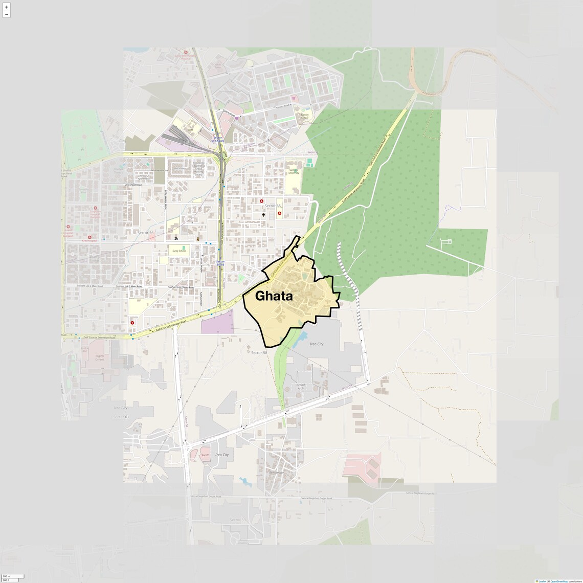 Location Map of Ghata, Gurgaon
