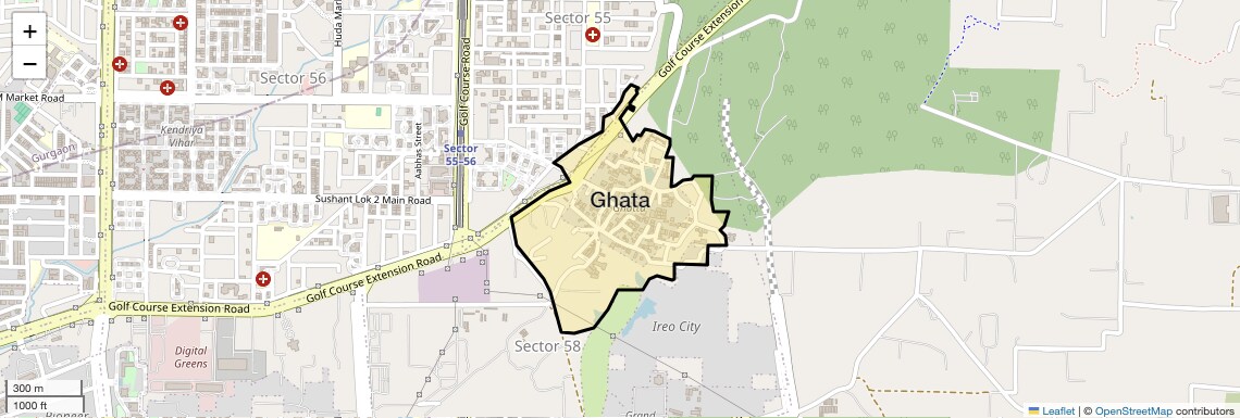 Location Map of Ghata, Gurgaon