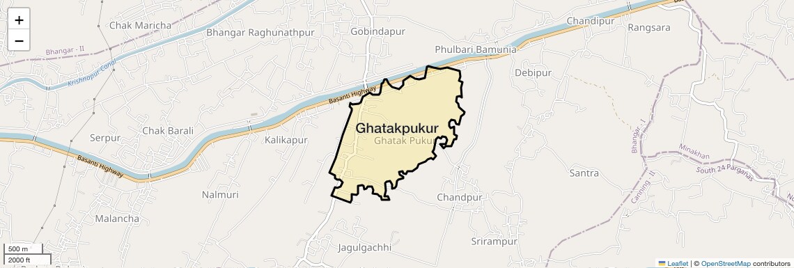 Location Map of Ghatakpukur, Kolkata