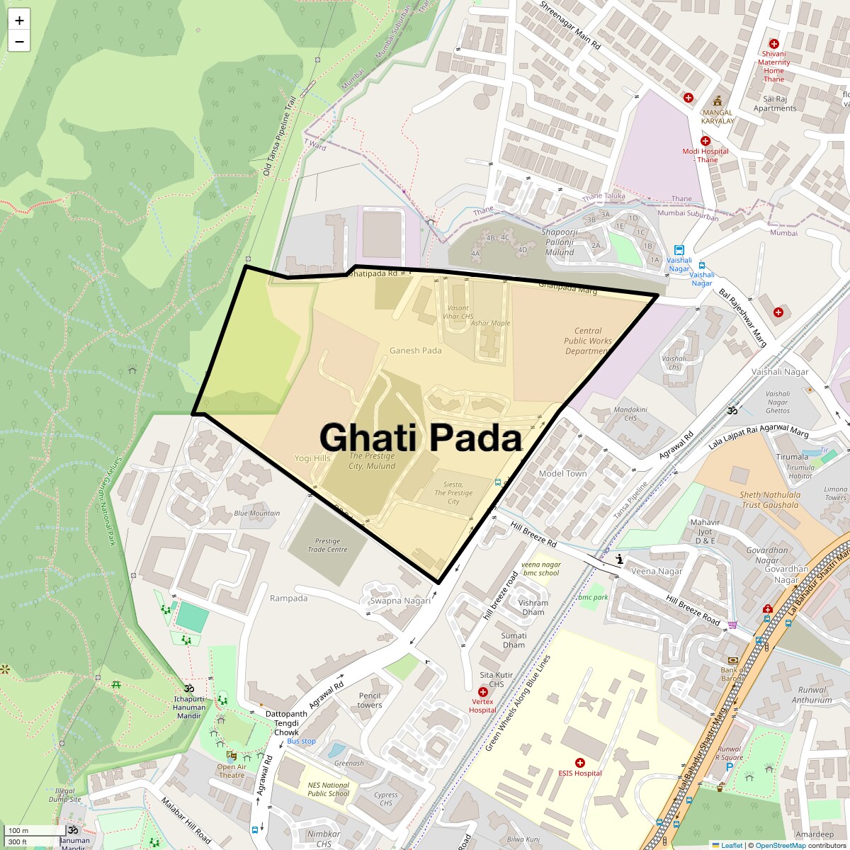 Location Map of Ghati Pada, Mumbai