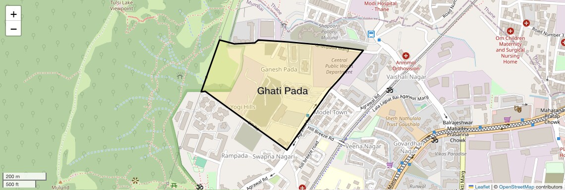 Location Map of Ghati Pada, Mumbai