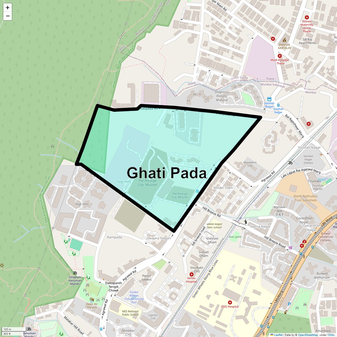 Location Map of Ghati Pada, Mumbai