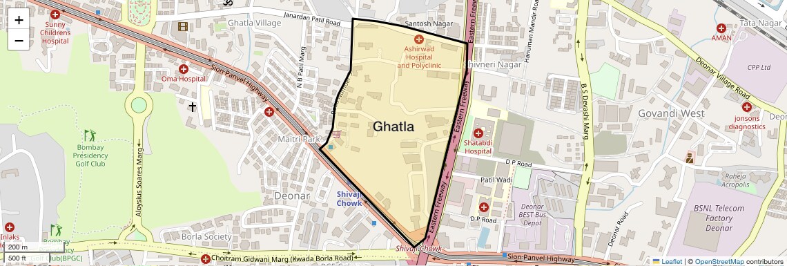 Location Map of Ghatla, Mumbai