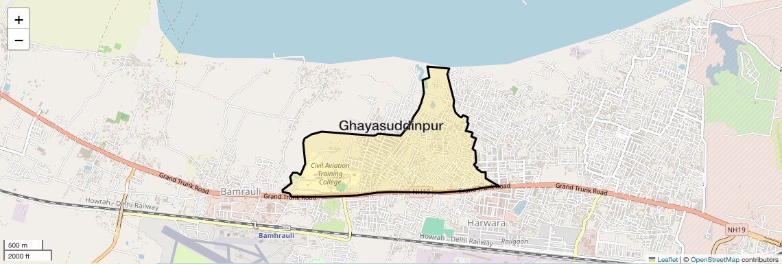 Location Map of Ghayasuddinpur, Allahabad