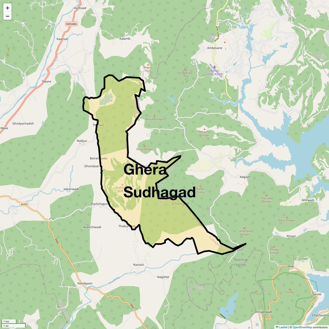 Location Map of Ghera Sudhagad, Navi Mumbai