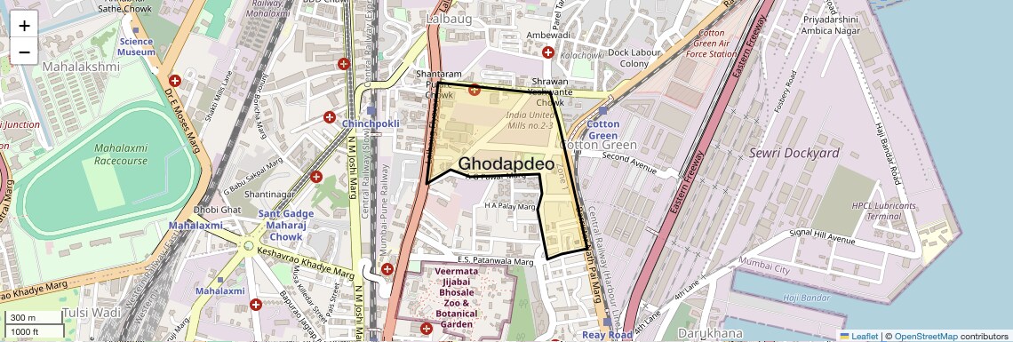 Location Map of Ghodapdeo, Mumbai