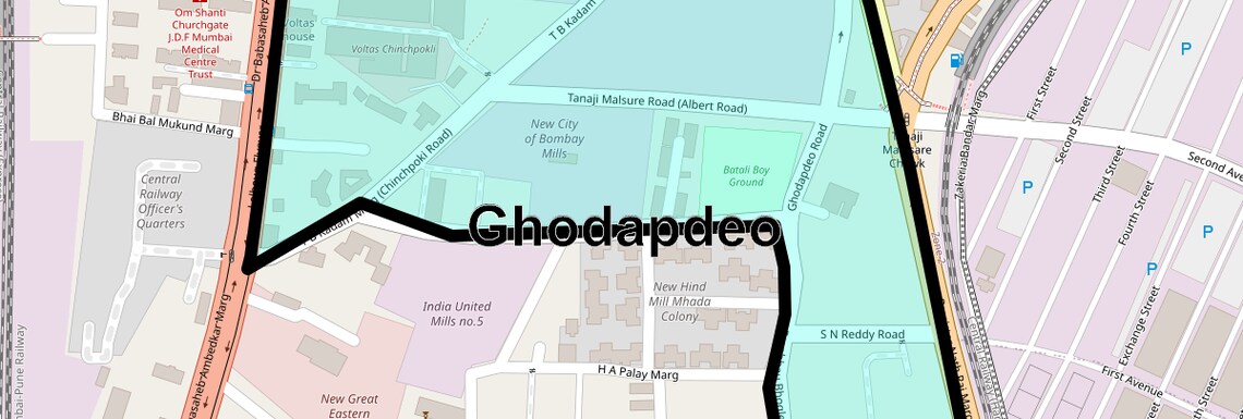 Location Map of Ghodapdeo, Mumbai