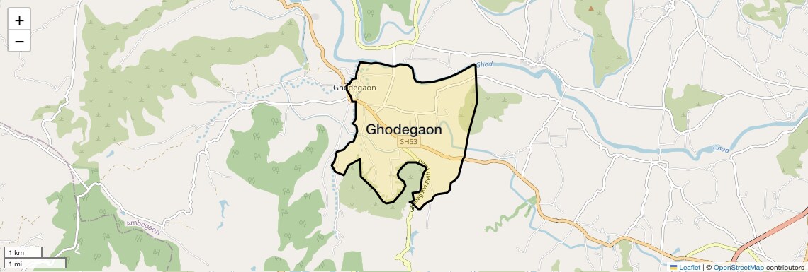 Location Map of Ghodegaon, Pune