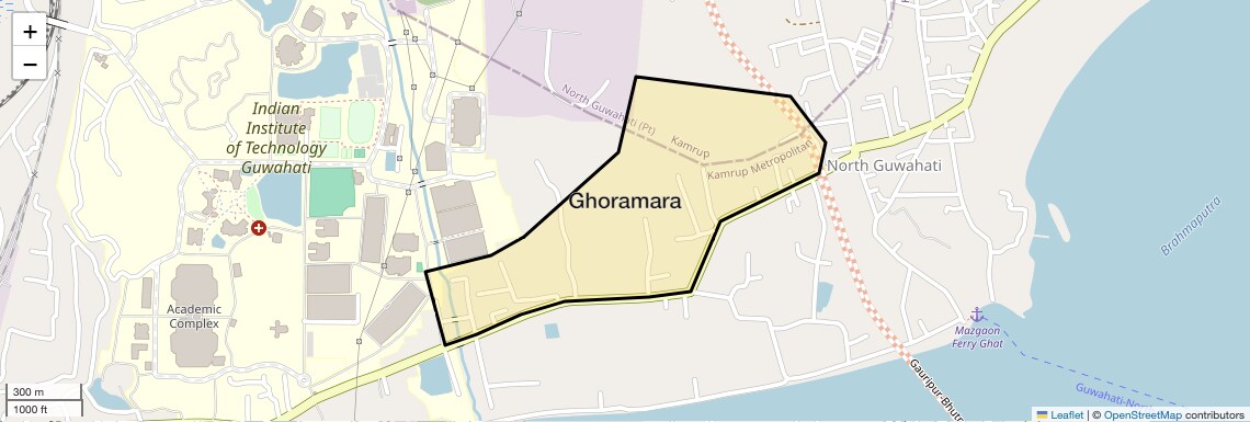 Location Map of Ghoramara, Guwahati