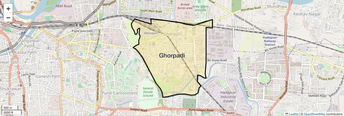 Location Map of Ghorpadi, Pune