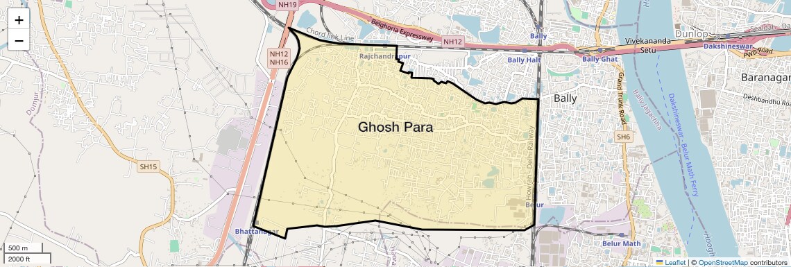 Location Map of Ghosh Para, Kolkata