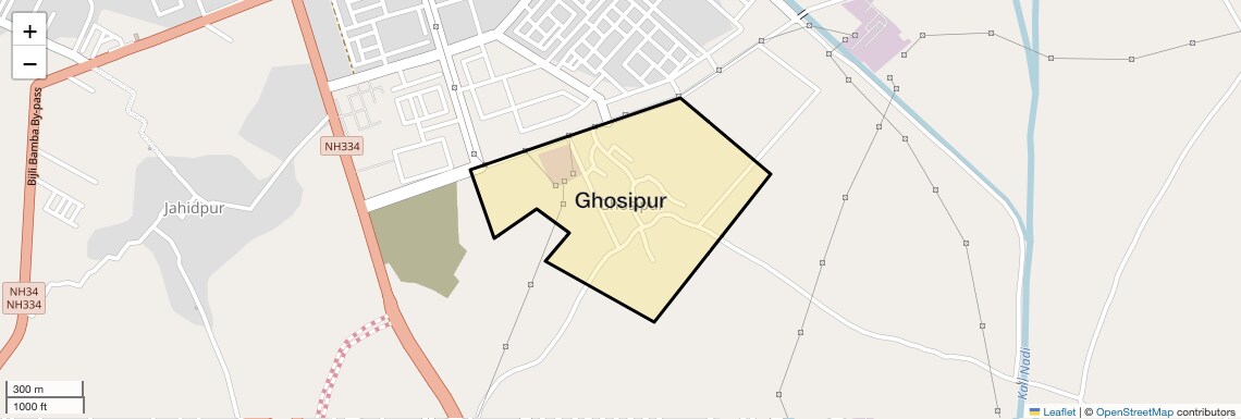 Location Map of Ghosipur, Meerut