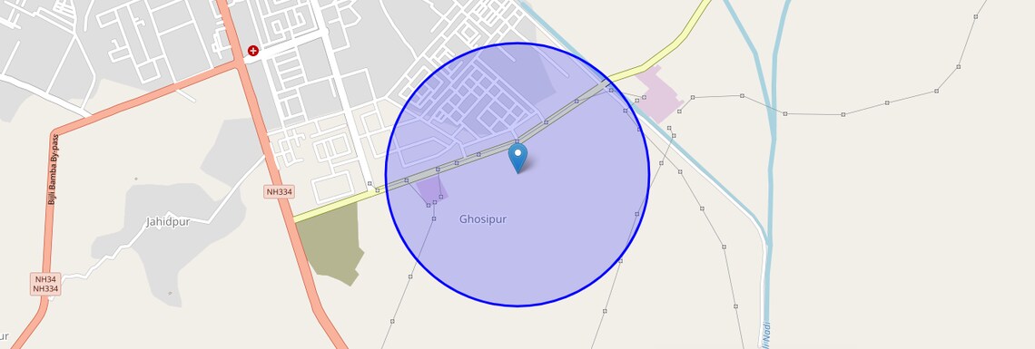 Location Map of Ghosipur, Meerut