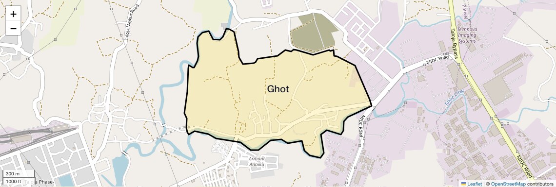 Location Map of Ghot, Navi Mumbai