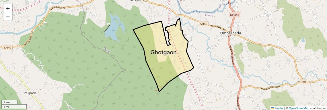 Location Map of Ghotgaon, Thane