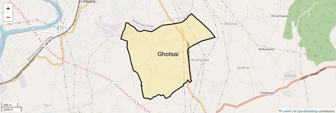 Location Map of Ghotsai, Thane