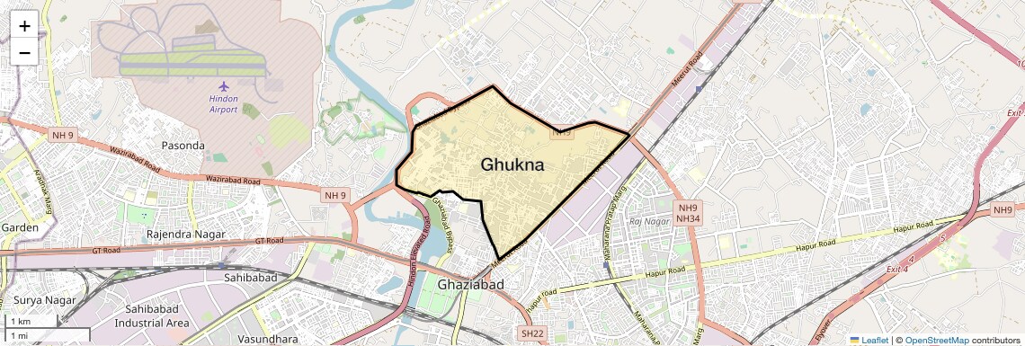 Location Map of Ghukna, Ghaziabad