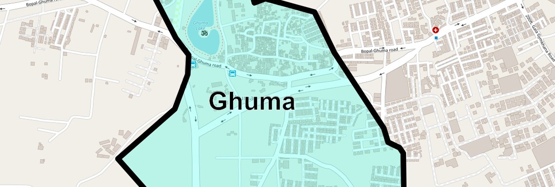 Location Map of Ghuma, Ahmedabad
