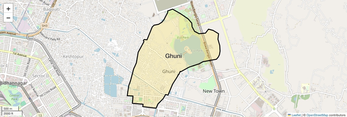 Location Map of Ghuni, Kolkata