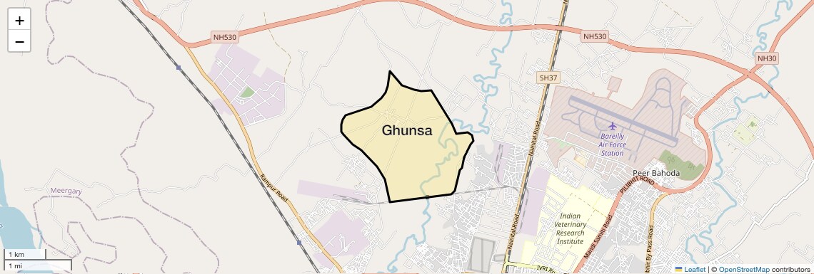 Location Map of Ghunsa, Bareilly