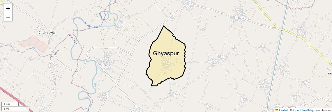 Location Map of Ghyaspur, Ghaziabad