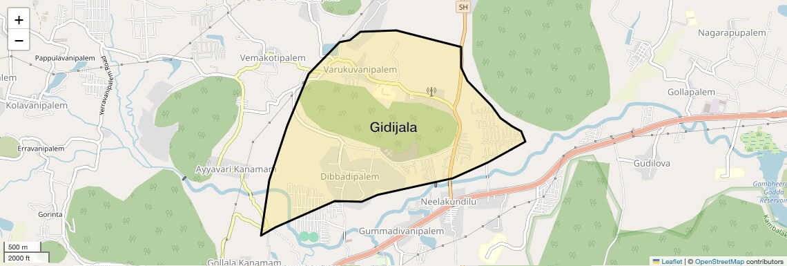 Location Map of Gidijala, Vizag