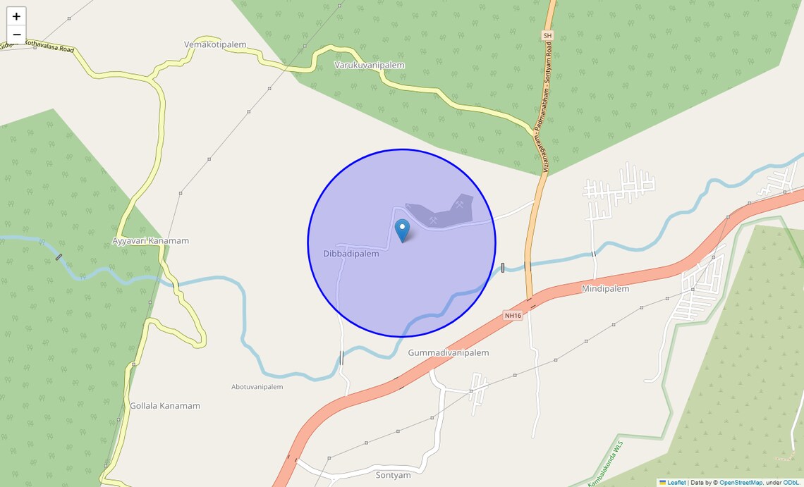 Location Map of Gidijala, Vizag