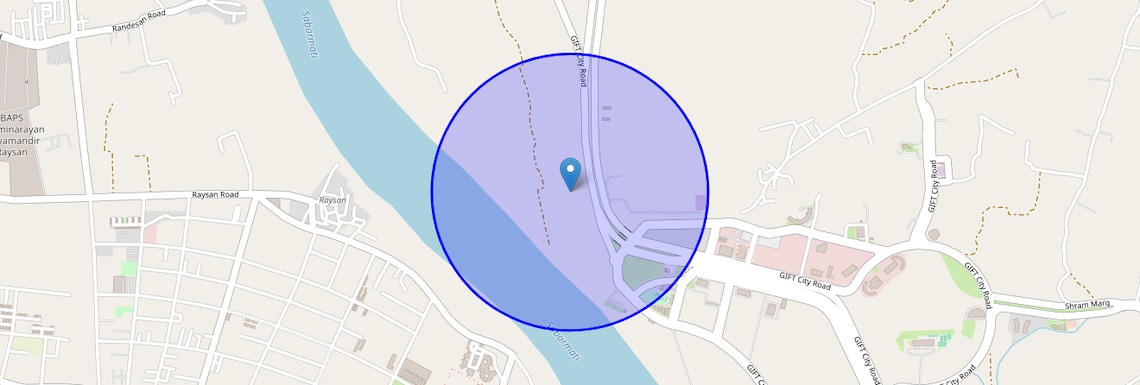 Location Map of Gift City, Ahmedabad