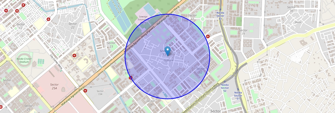 Location Map of Gijhor Village, Noida
