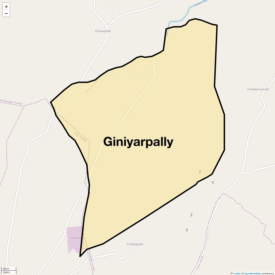 Location Map of Giniyarpally, Hyderabad