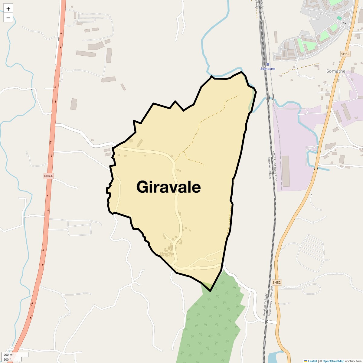Location Map of Giravale, Navi Mumbai