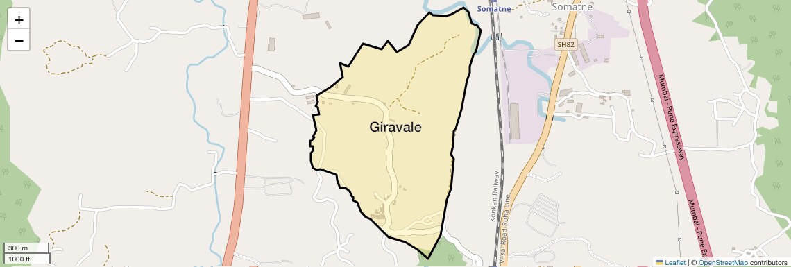 Location Map of Giravale, Navi Mumbai