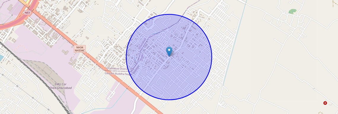 Location Map of Girdharpur rd, Ghaziabad