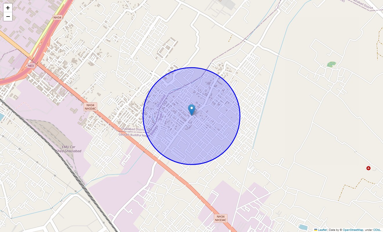 Location Map of Girdharpur Rd, Ghaziabad