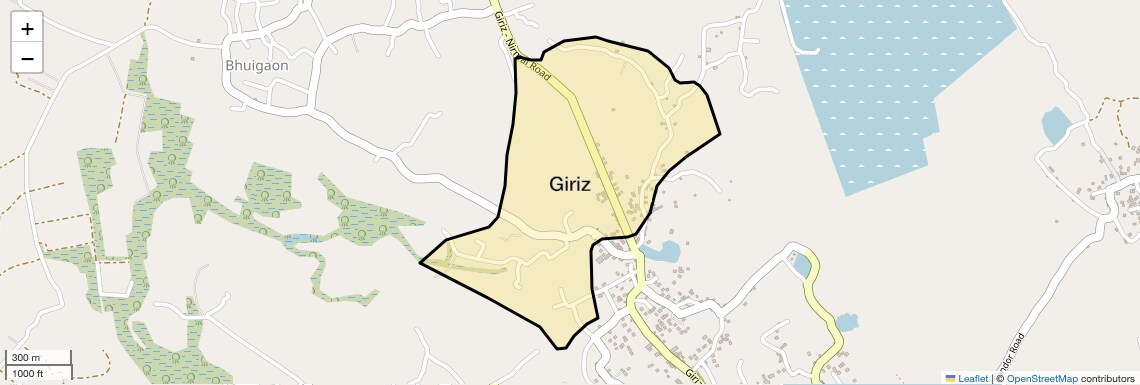 Location Map of Giriz, Palghar