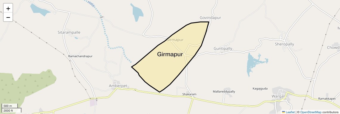 Location Map of Girmapur, Hyderabad