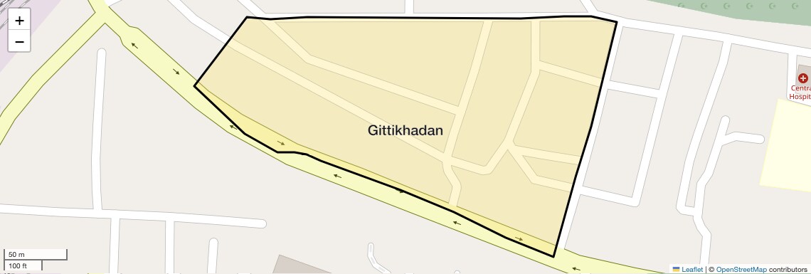 Location Map of Gittikhadan, Nagpur