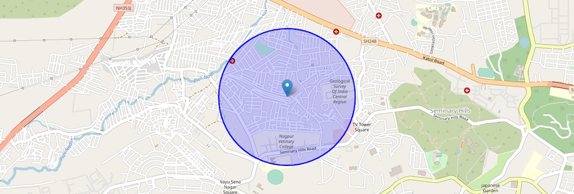 Location Map of Gittikhadan, Nagpur