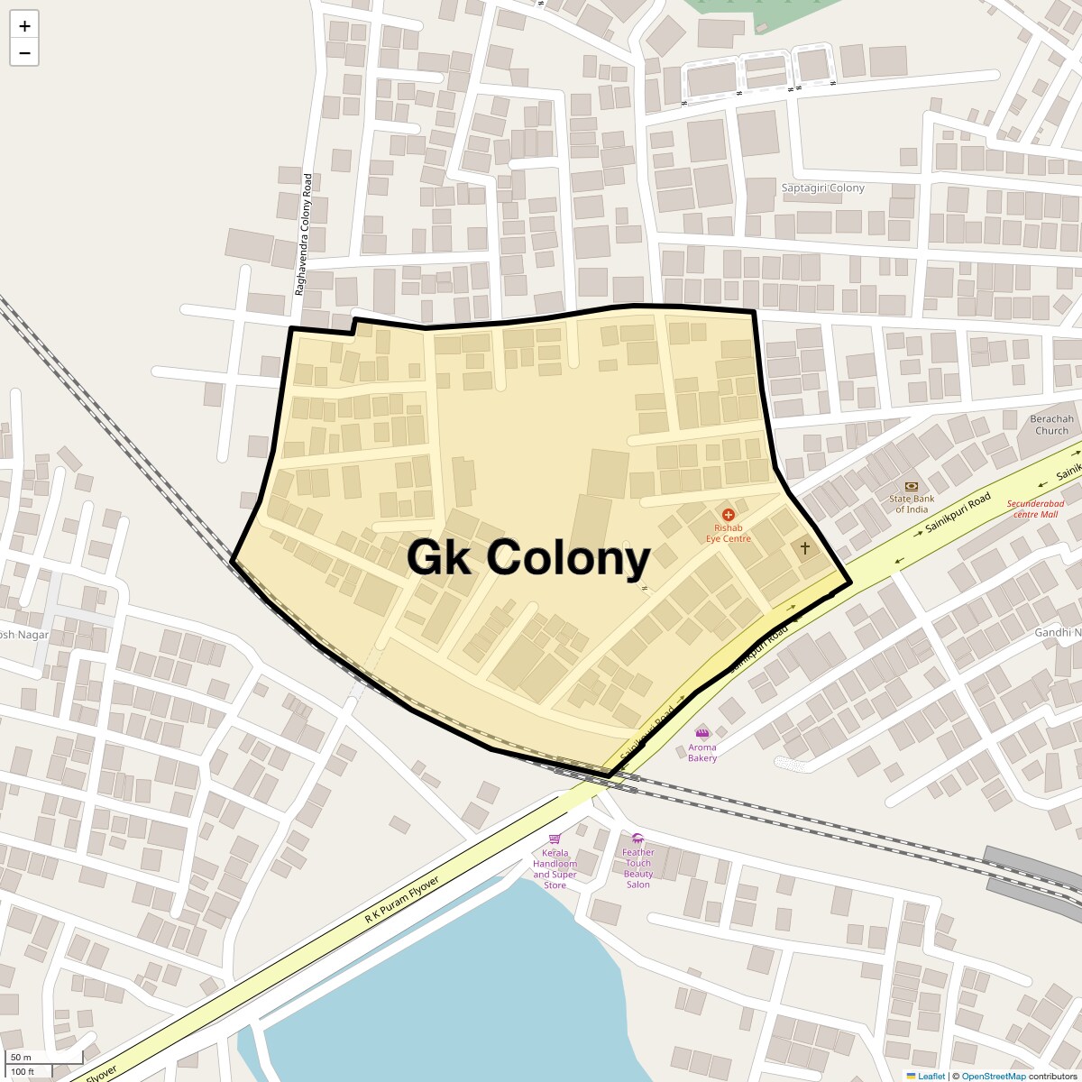 Location Map of Gk Colony, Hyderabad