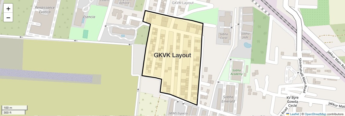 Location Map of GKVK Layout, Bangalore