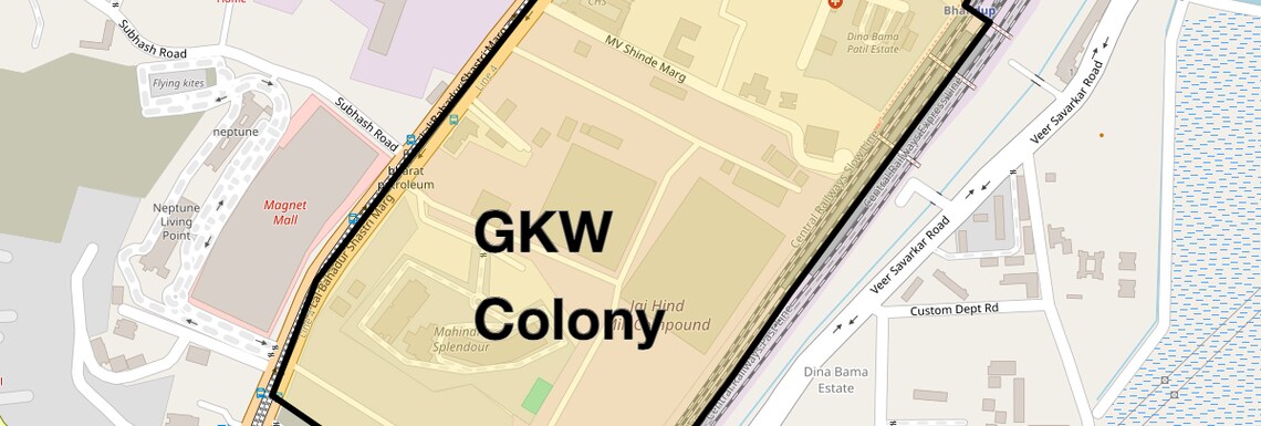 Location Map of Gkw Colony, Mumbai