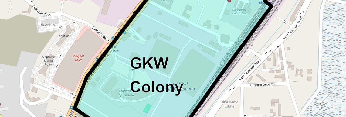 Location Map of Gkw Colony, Mumbai