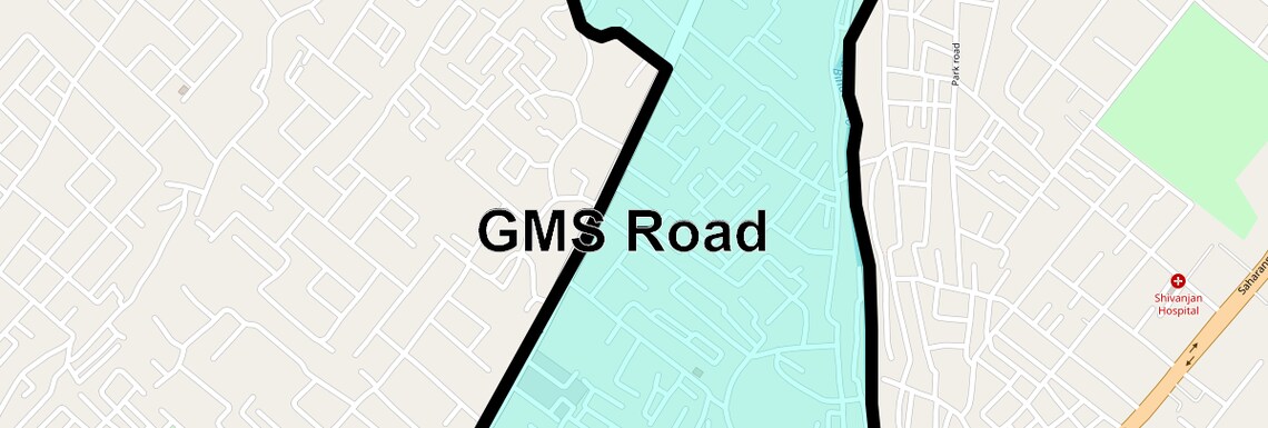 Location Map of GMS Road, Dehradun