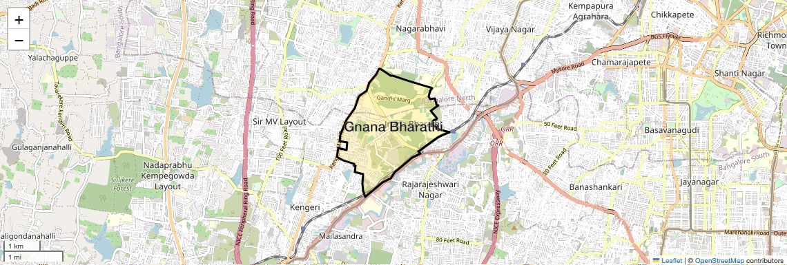 Location Map of Gnana Bharathi, Bangalore