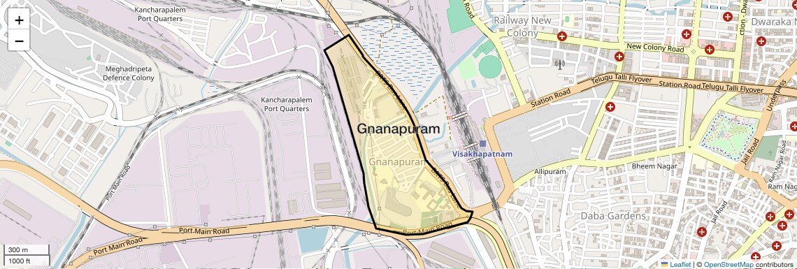 Location Map of Gnanapuram, Vizag