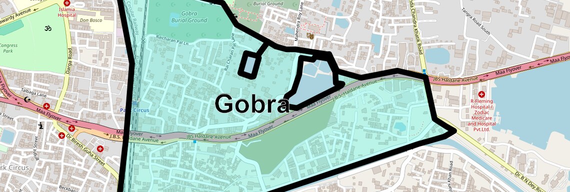 Location Map of Gobra, Kolkata