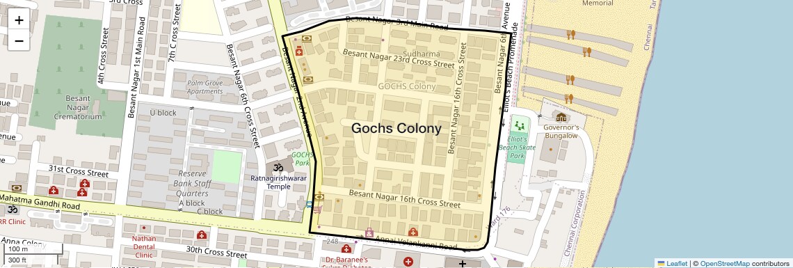 Location Map of Gochs Colony, Chennai