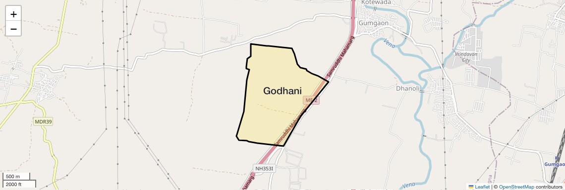 Location Map of Godhani, Nagpur
